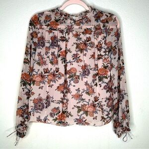 ARITZIA Wilfred Lourdes Blouse Floral Print in Pink, size XXS